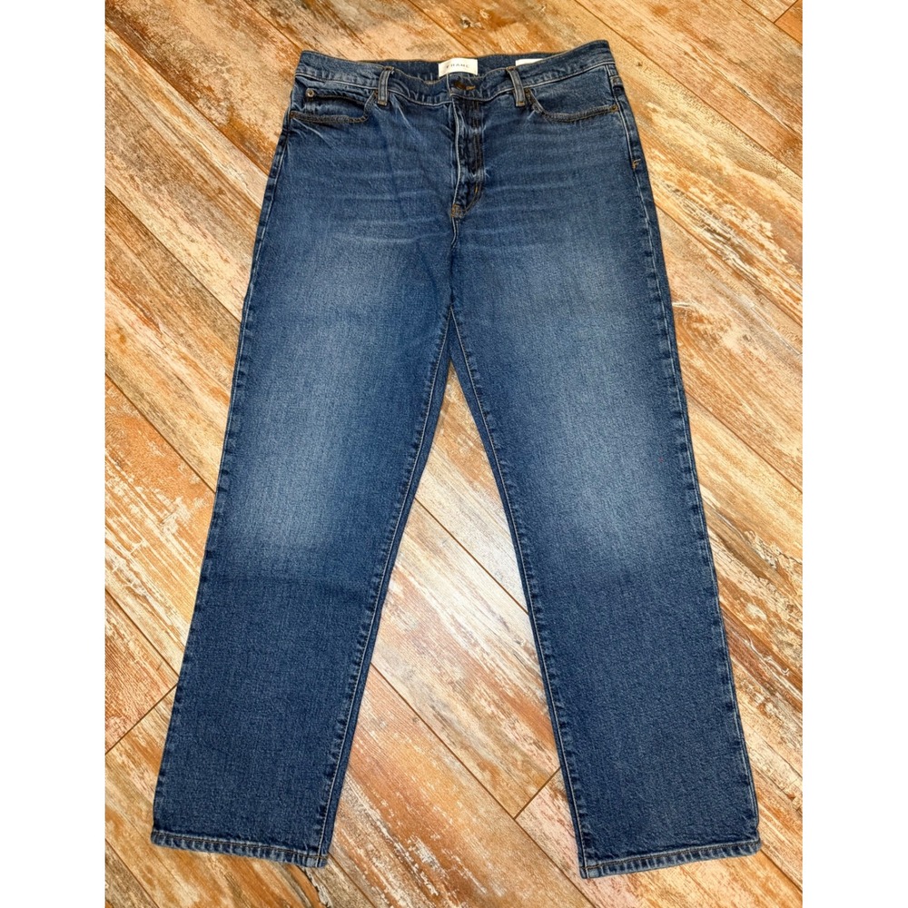 FRAME The Borrowed Jeans Womens 30 Nebula Mid Rise Straight Ankle 1004889